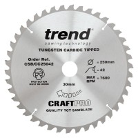 Trend CSB/CC25042 Craft Blade CC 250mm X 42t X 30mm £39.76